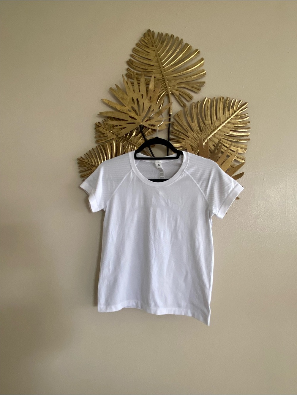lululemon athletica White Athletic Tee with Tag Detail
